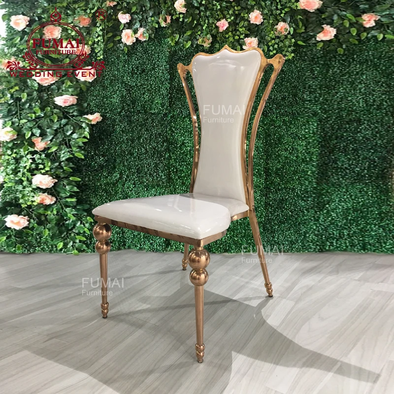 PU leather modern wedding banque baroque high back chair for sale
