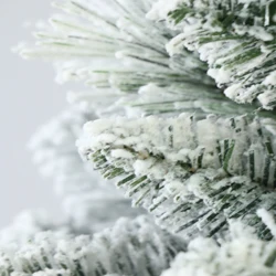 180cm 6FT Wholesale Holiday Decoration Ornaments Gift Pvc Mixed Artifical Snow Flocking White Snowy Christmas Trees
