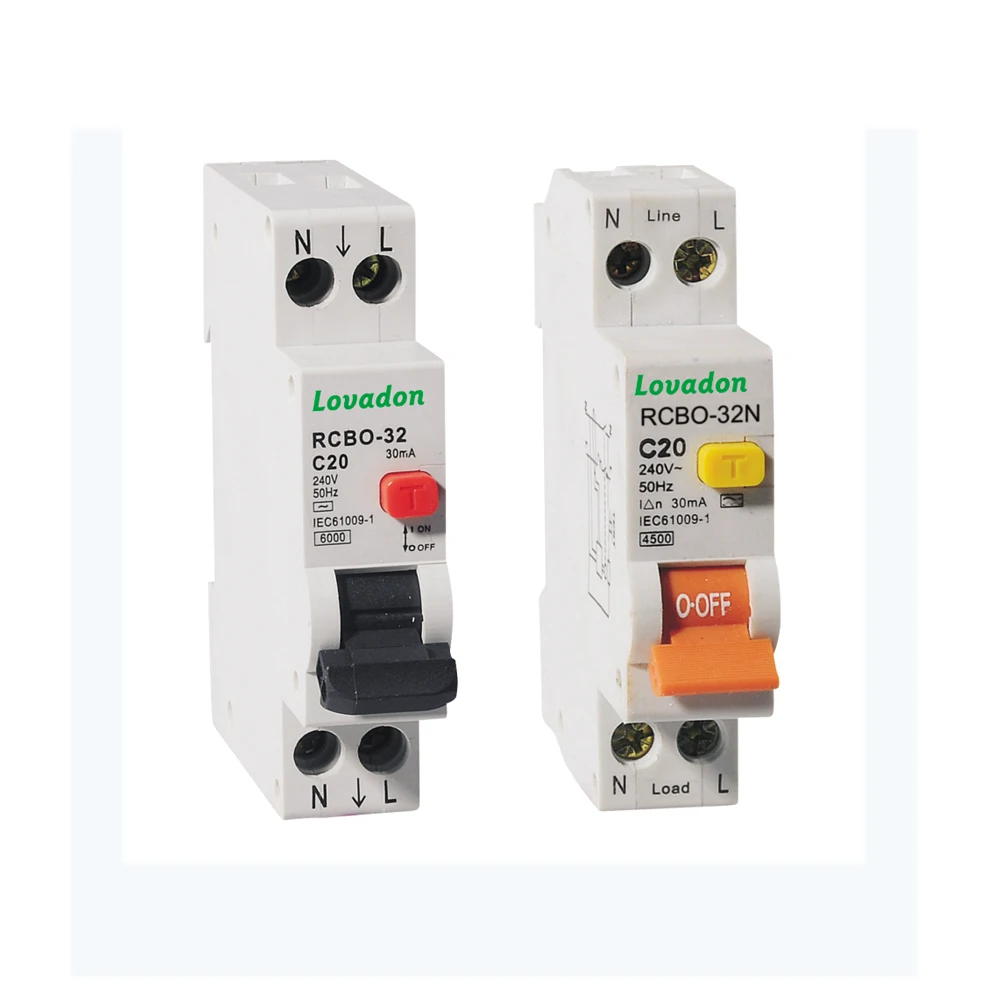 Latching RCBO 1P+N C20 16A Residual Current Circuit Breaker With Over Protection