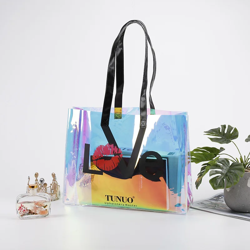 Direct Sale Fashion Environmental Friendly Clear Pvc Luxury Transparent Tote Bags For Packaging