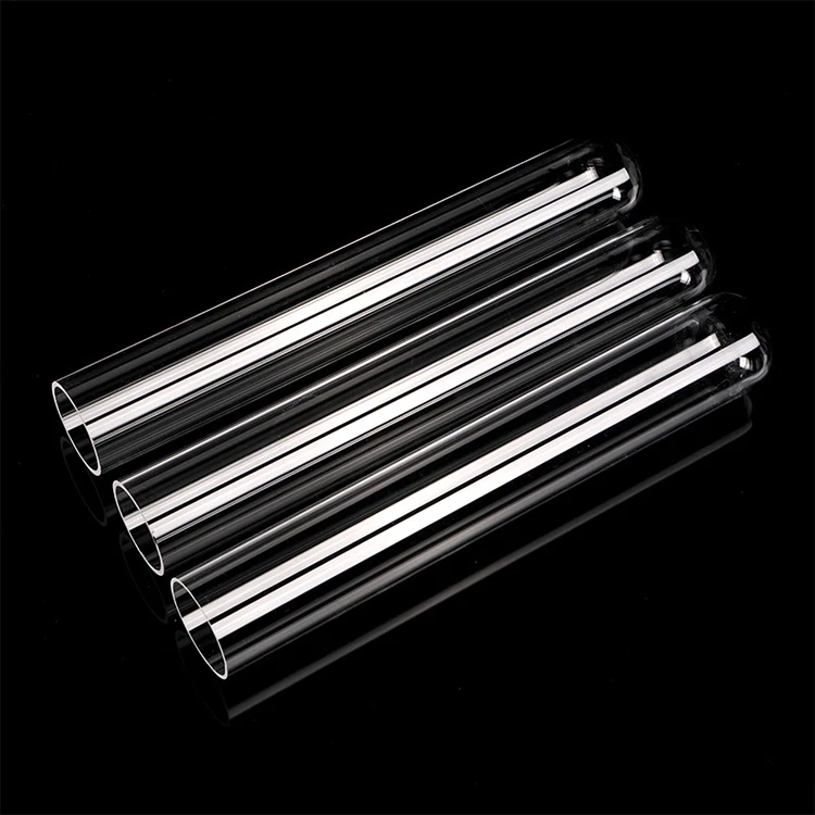 Customized Size Clear Quartz Glass Tube Fused Silica glass sleeve Transparent Quartz Tubing