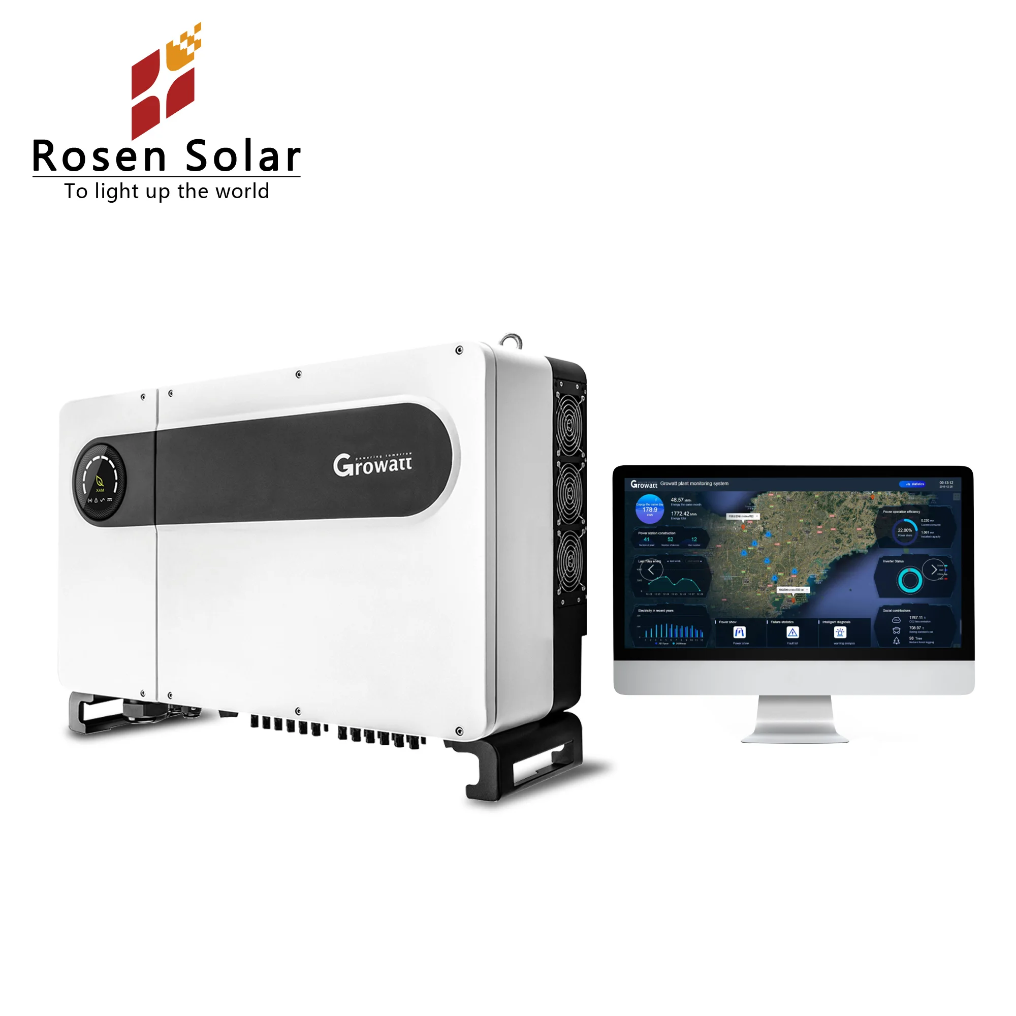 Growatt Solar Power System 100kw complete set up Ground Mount 100kw pv module system
