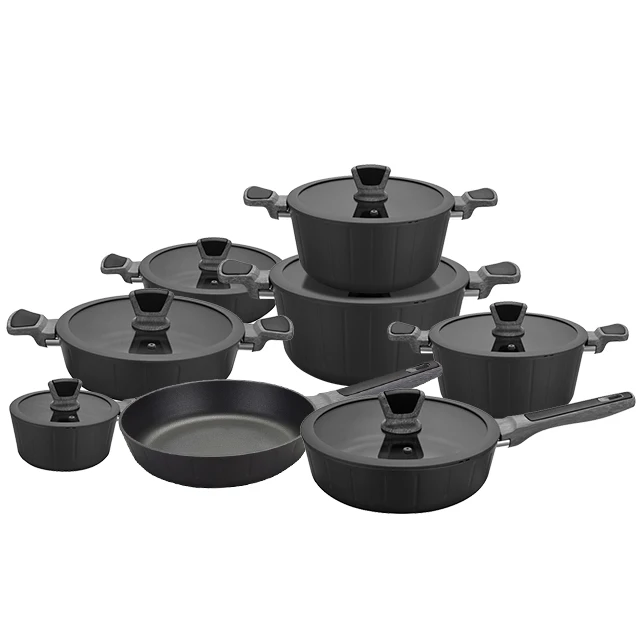8 Pcs pots and pans aluminum kitchenware non stick cooking pots cookware set