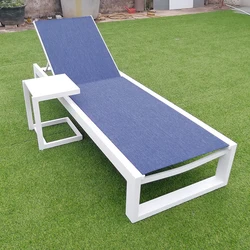 Patio Aluminum Beach Furniture Sun Lounger Chaise Outdoor Light Blue Swimming Pool Chairs Garden Lounge