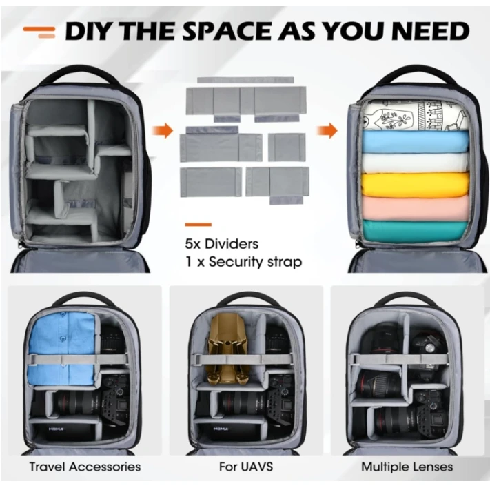 2024 Wholesale Anti Theft Travel Professional Camera Bag Backpack With Rain Cover