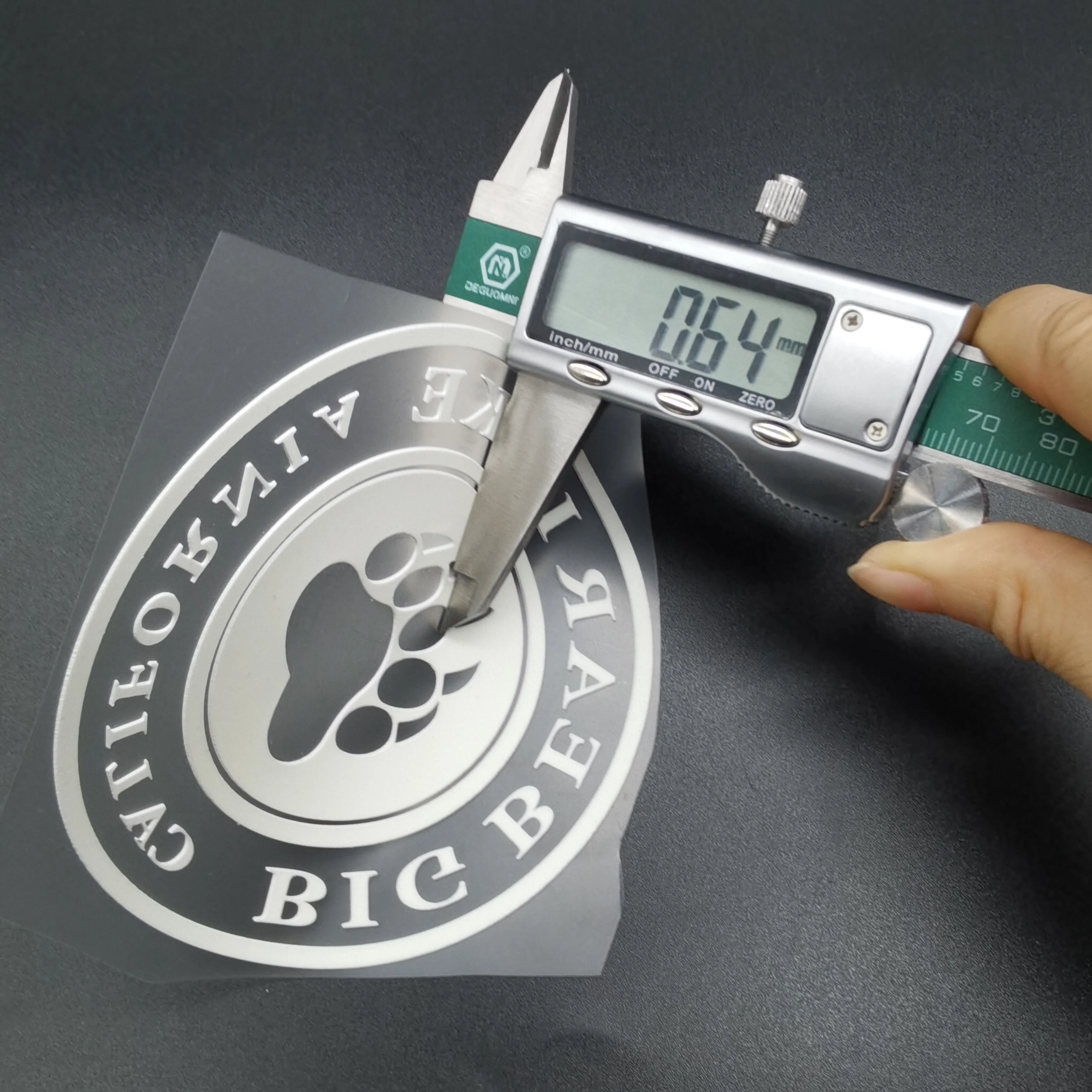 high quality permanent pu 3d 0.64mm thick htv stretch pu heat transfer vinyl motif for T-shirt