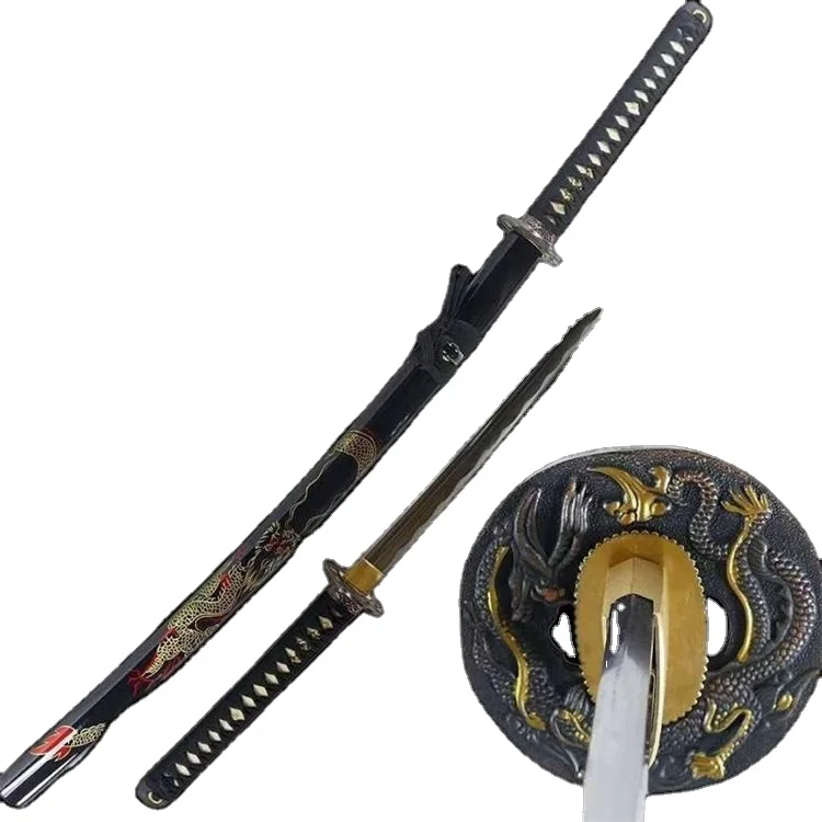 real sword hand forged carbon steel sharp  dragon sword  ss287