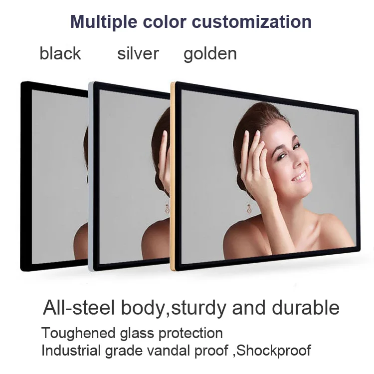 UHD 4K 55 Inch TFT LCD LED AD totem player wall display with wall mounting bracket