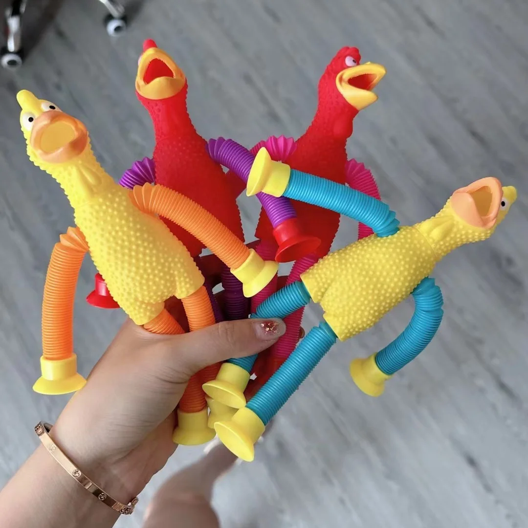 Телескопическая игрушка-курица на присоске меняющая форму телескопическая трубка сенсорные игрушки для детей рождественские подарки