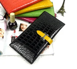 High quality crocodile pattern faux leather long wallet women clutch purse