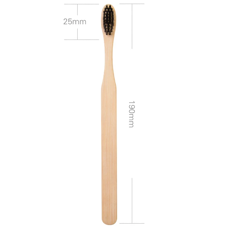 Natural Eco Friendly Biodegradable Disposable Customized Packing and Logo OEM Soft Charcoal Bristle Hotel Bamboo Toothbrush