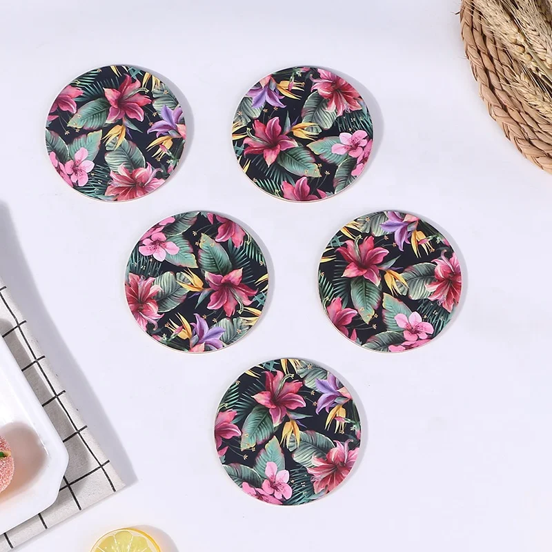 Custom Round Placemat Cork Back Table Mats Heat Resistant Mdf Cork Placemats Set for Dining Table Luxury