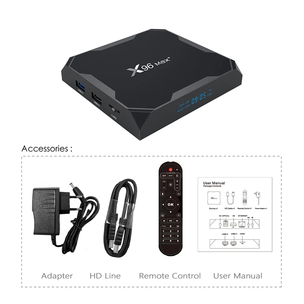  X96 Max + android 9 0 smart tv box Amlogic S905X3 2 Гб ram 16 Гб/32 ГБ/64 ГБ iptv