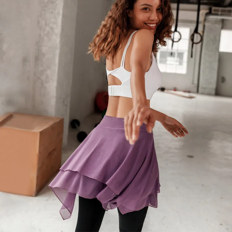 Спортивная юбка для женщин, покрытая ягодицами, легкая, удобная, одна часть, половина длины, теннисная юбка для отдыха, летняя одежда для бега