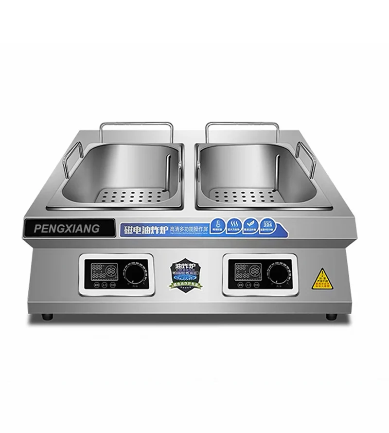 Quality Assurance Commercial Electric Induction Large 2 Tank 2 Basket Electric Deep Fryer For Fast Food Kitchen
