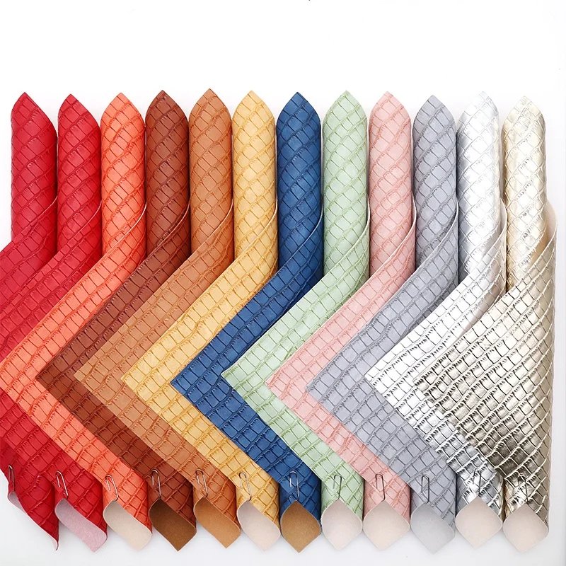 Embossed Crocodile Pattern Synthetic Leatherette Faux Leather Sheets for Cases Handbag Wallet Shoes