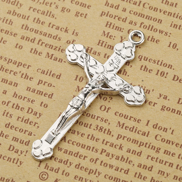 Hot Sale Wholesale Factory Price Fashion Fine Silver Color Jewelry Cross Of Jesus Pendants