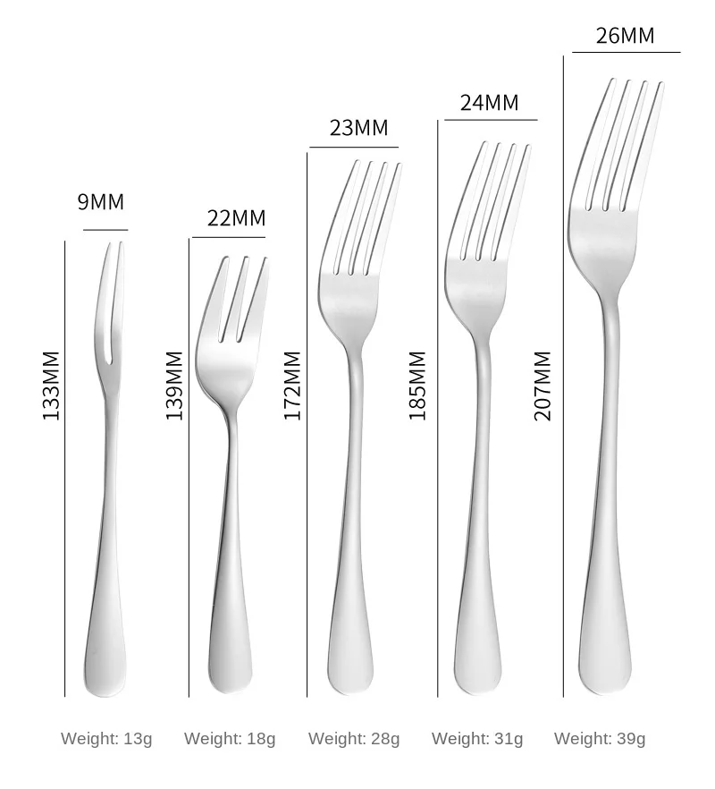Wholesale Multiple Sizes Food Grade Spoon Fork Knife Stainless Steel Cutlery Set