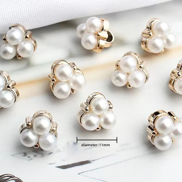 Assorted Pearl Buttons Resin White Pearl Shank Button Vintage Sewing Button for Crafts Clothes Wedding Dress