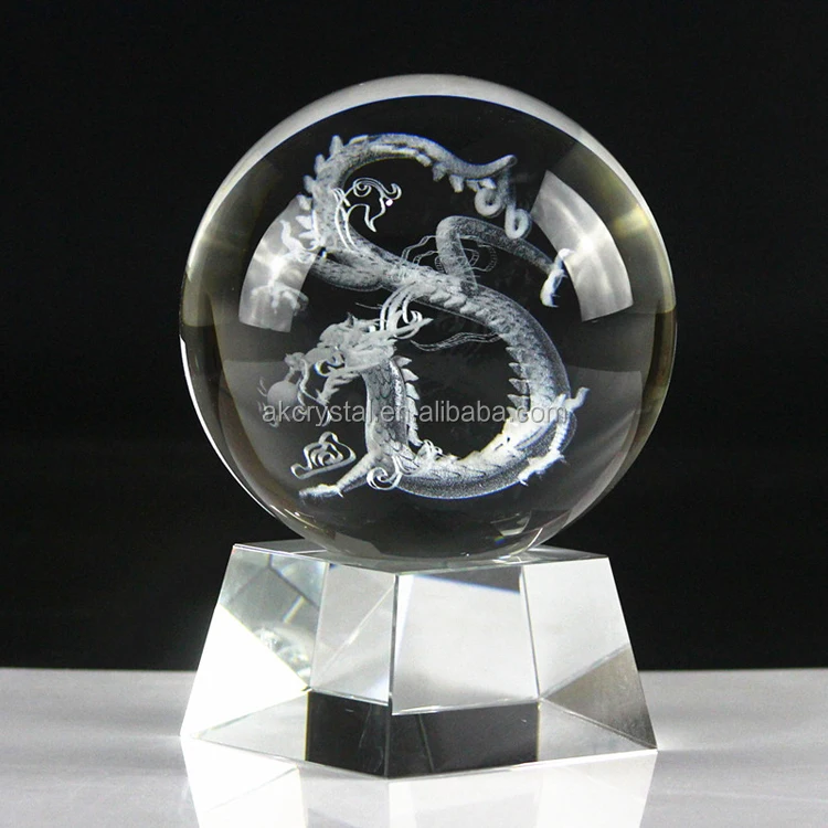 High Quality Home Desktop Souvenir Gift Clear Crystal Glass Sphere Rotating Display Stand Base