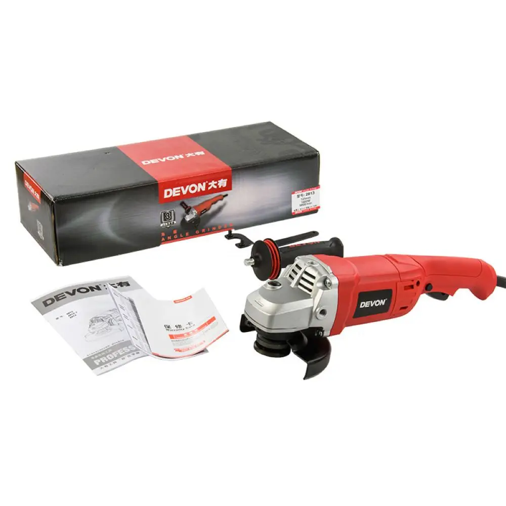 DEVON 150mm Angle Grinder Anti-vibration Handle Pro Lithium Angle Grinder Battery Electric