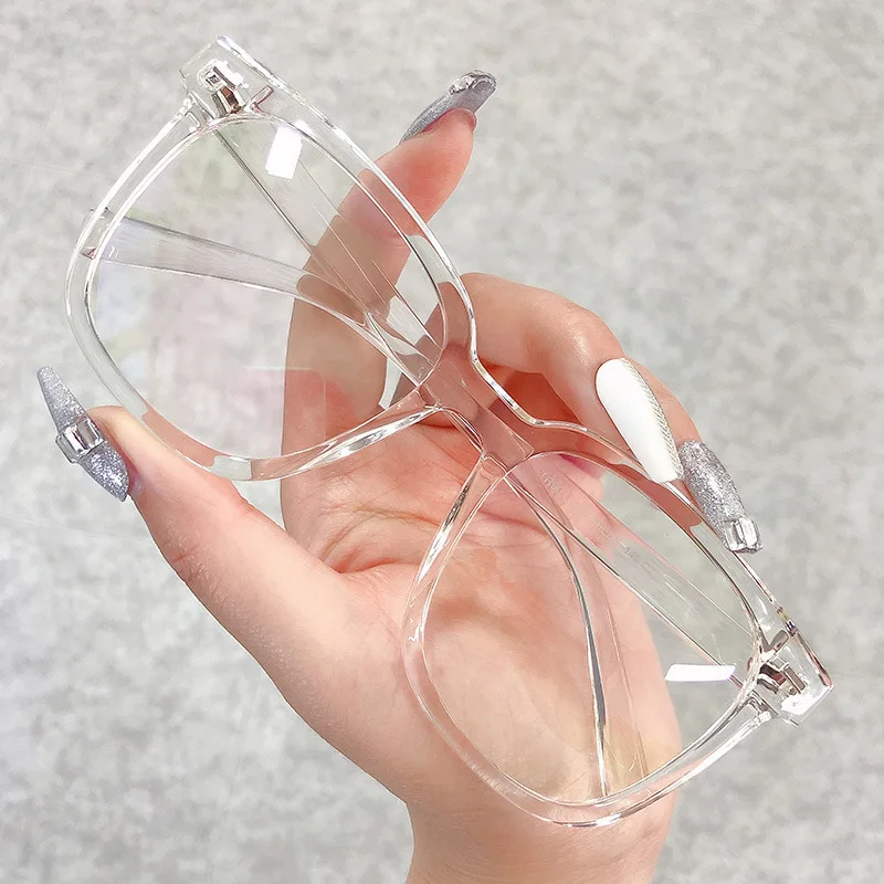 New fashion TR90 anti-blue glasses trend net red glasses frame square rice nail glasses frame for men and women L089