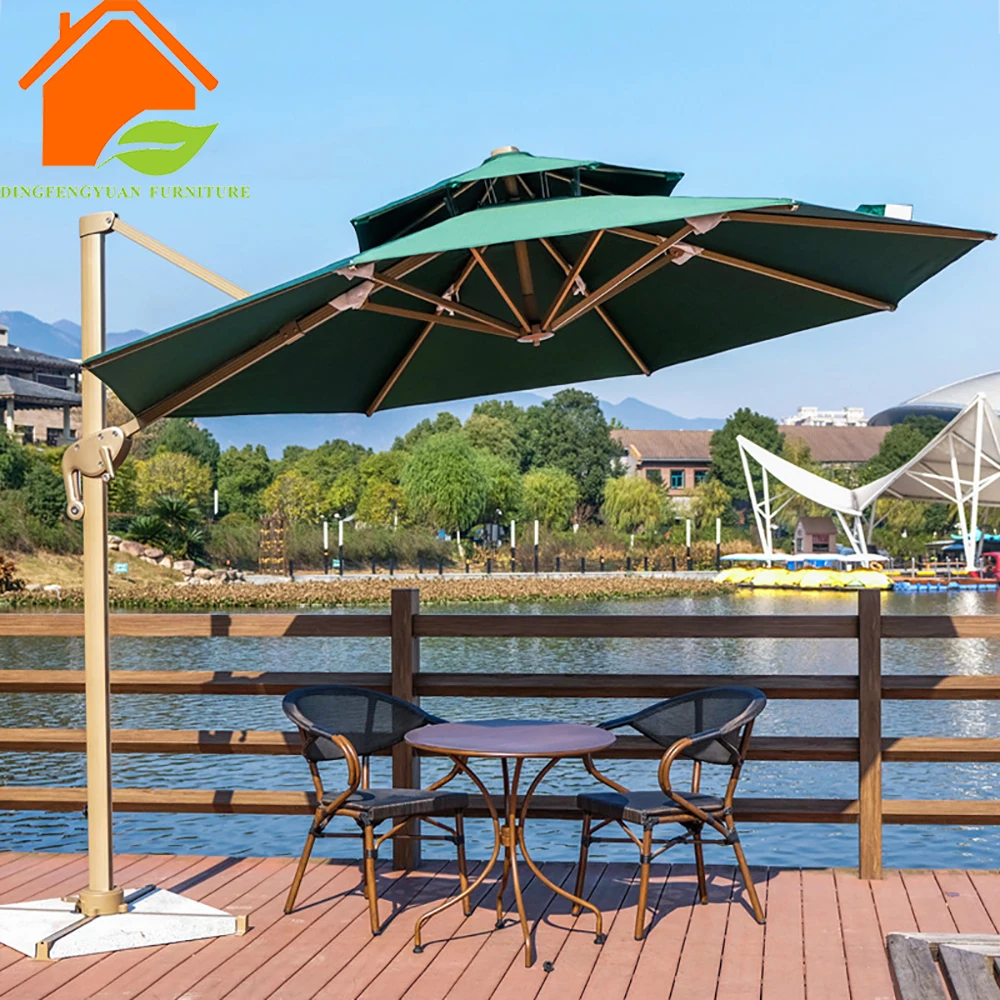 Design Leisure Ways Parasol Outdoor Garden Sun Umbrella Custom With Logo Printing Cantilever Patio Umbrella & Bases