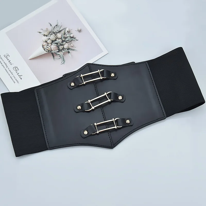 BE-011 Wholesale Factory Black Casual Fashion Fabric Belts Women PU Waist Corset Belt For Girls