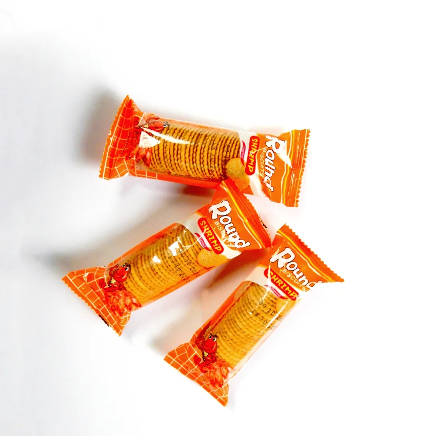 26g Salt Cracker Vegetable Flavor Halal Gluten Round Biscuits Wholesale Christmas cookies