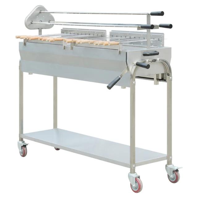 New design hot sale commercial outdoor stainless steel charcoal BBQ grill with canopy and fan