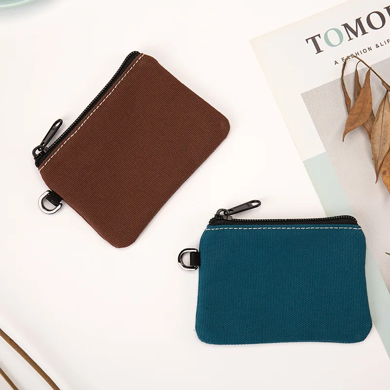 New Style Mini Coin Purse Canvas Bag Fashion Small Zipper Wallet Custom Promotion Gift Storage Bag