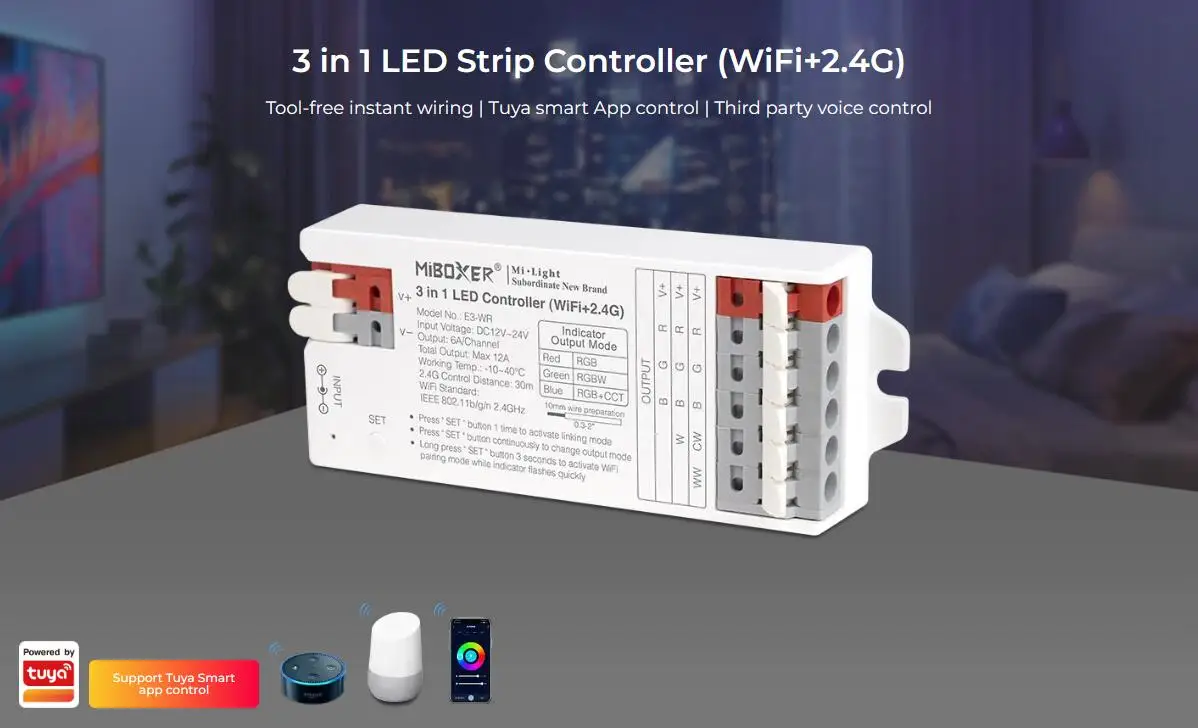 E3-WR WiFi+2.4G 3 in 1 LED Strip Controller