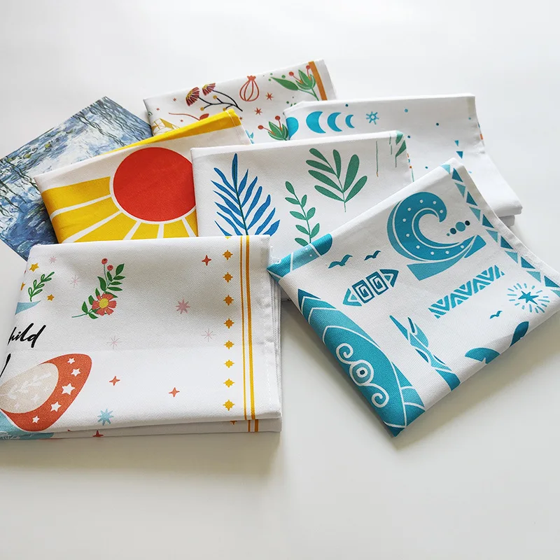 Custom Digitally Printed Tea Towel 100% Cotton Twill Printed Kitchen Tea Towel