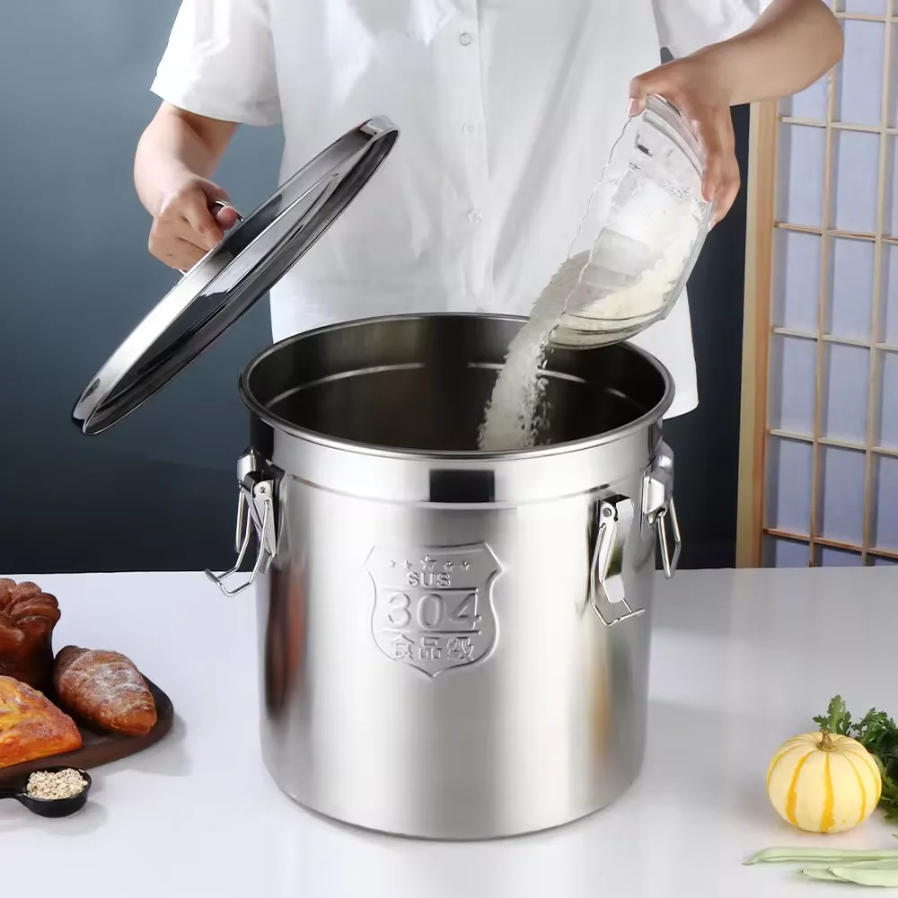 Stainless Steel Bucket Sealed Food Storage Barrels Container Stainless Steel Barrel Price Metal Bucket With Lid