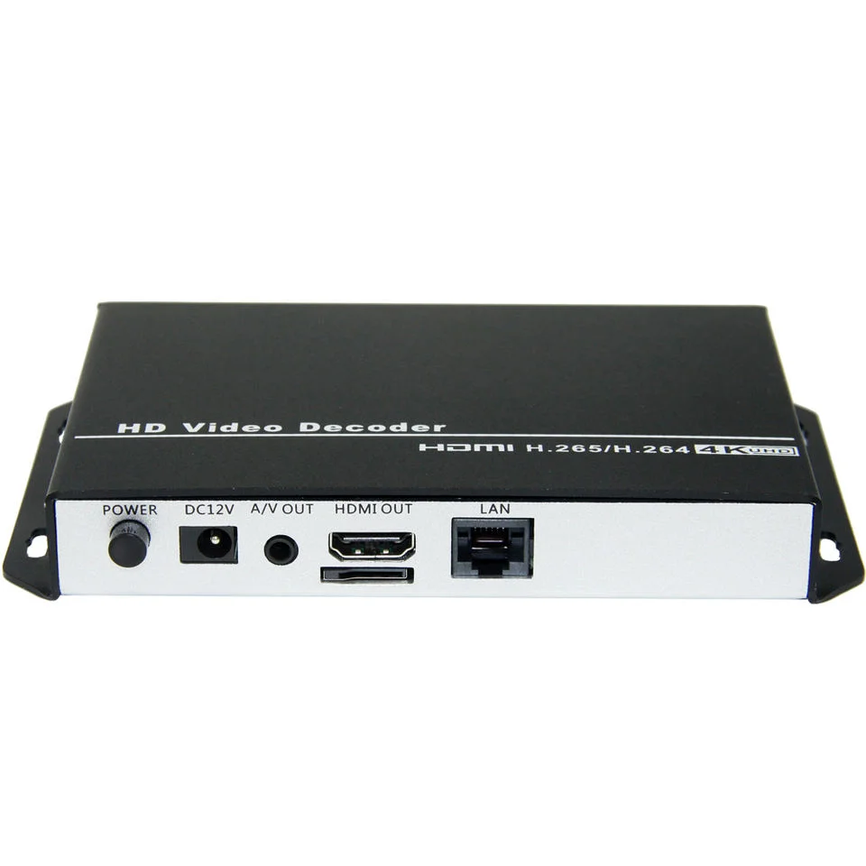 4K H.265 & H.264 HEVC video decoder AV HDMI audio output for Advertisement Display media IP Camera Live Sports video streaming