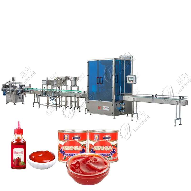 Leadworld chilli sauce honey filling machine tomato paste processing machine and sealing packing machine