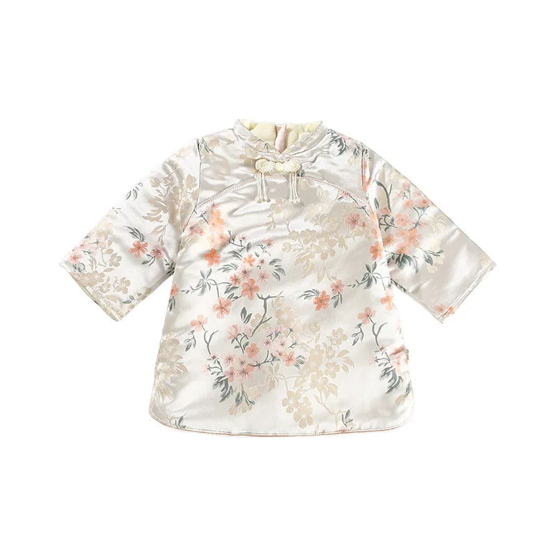 New arrival girls winter cheongsam baby Chinese Qipao Outfits warm thickened traditional dress