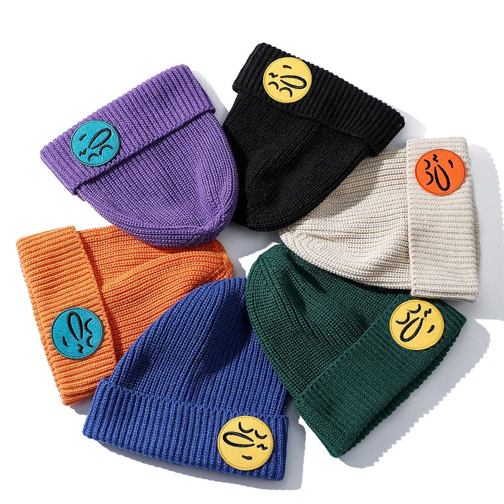 
2020 new autumn and winter fashion patch knitted hat women Korean woolen cap male Korean student warm hat cold hat 