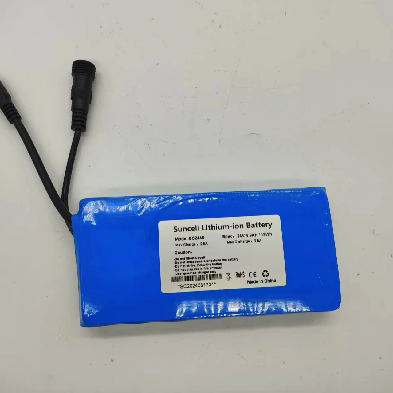 24V 4.9Ah lithium battery pack SAMSUNG 21700-50GB  5000mAh cell