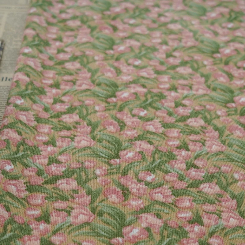 Wholesale make-to-order design print new style oil painting rose flowers digital printed fabric dress textile