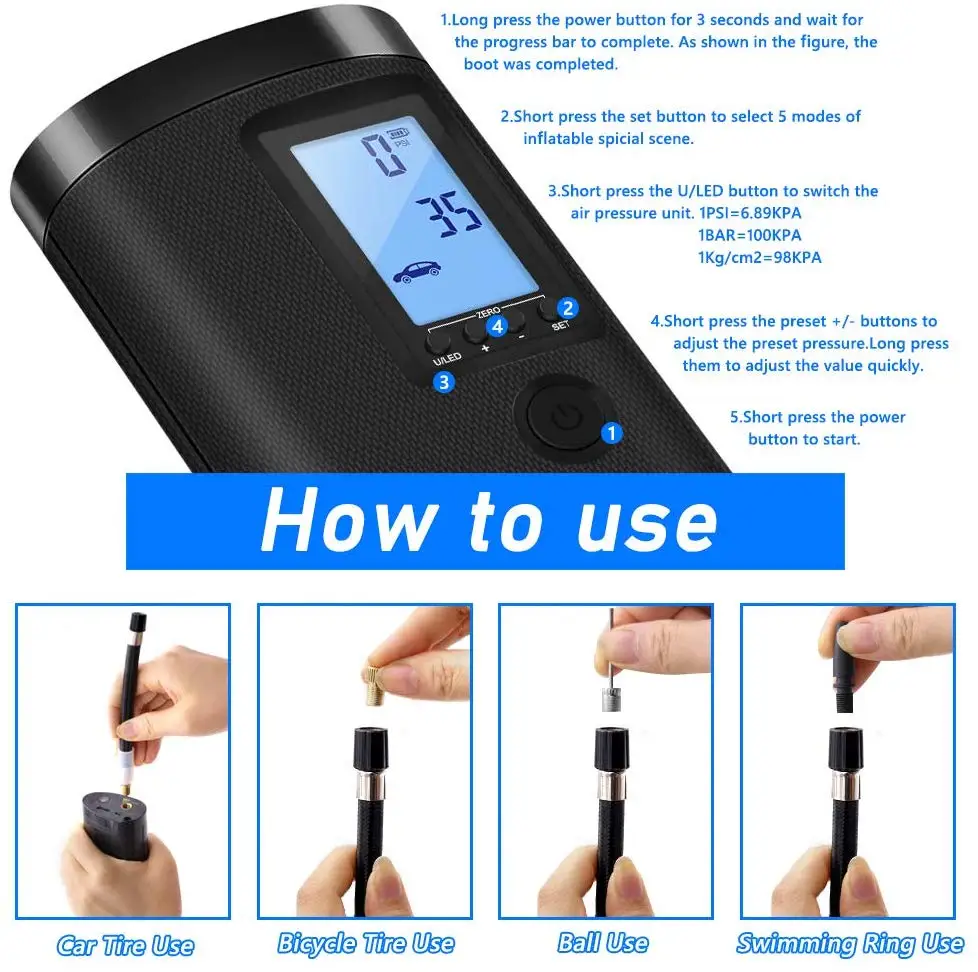 NEWO  Multi-function wireless intelligent on-board air pump portable electric pump electric tyre Smarter than Xiaomi pump