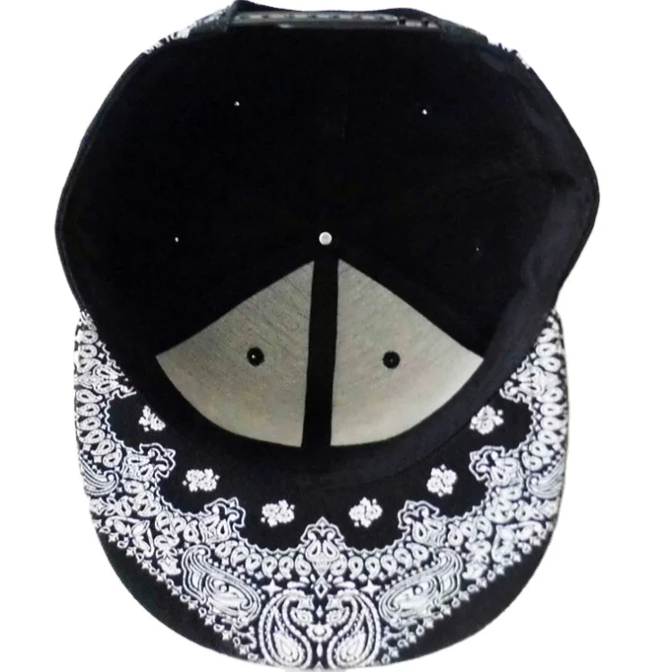 Customization High Quality Hip Hop Hat Brim Flat Cashew Flower Embroidered Baseball Cap Printed Men Hats Snapback Cap For Men