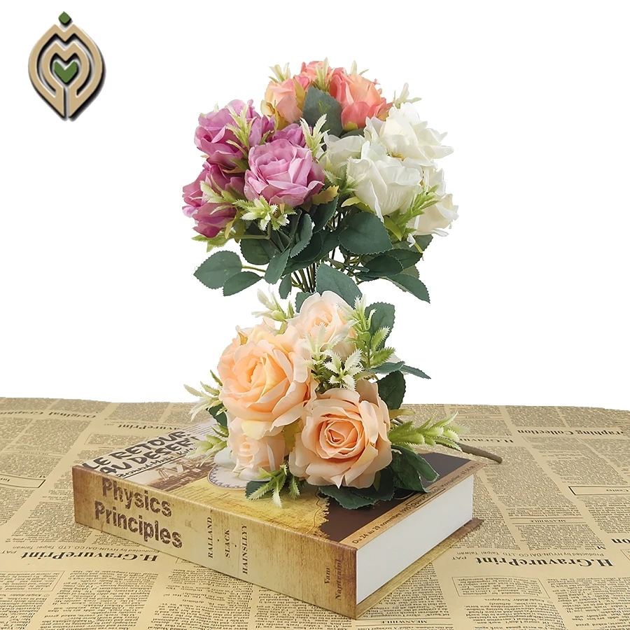 Pink apricot single bouquet convenient installation of home decoration essential very hot greenery