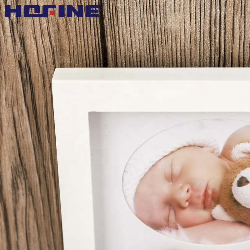 HOFINE Baby Free Wash Inkpad Safe First Year Souvenir puzzle Foot Hand Print Family Wood Photo Picture Frame