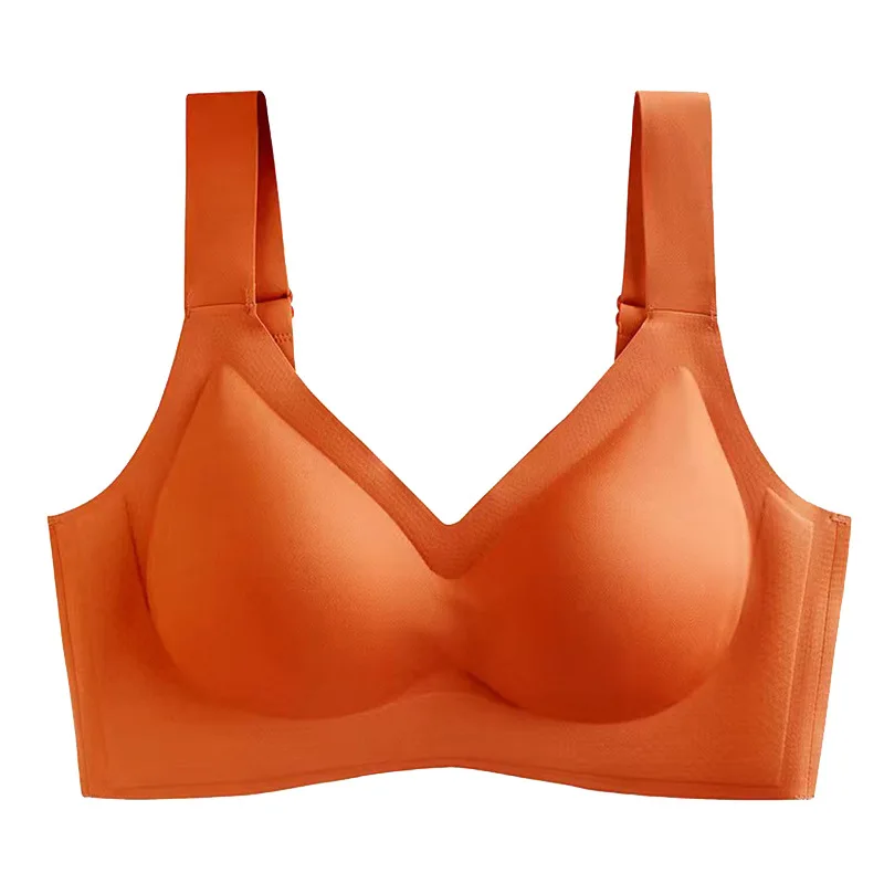 Thailand latex underwear large straps seamless wireless push up breast holding adjustable sports bra