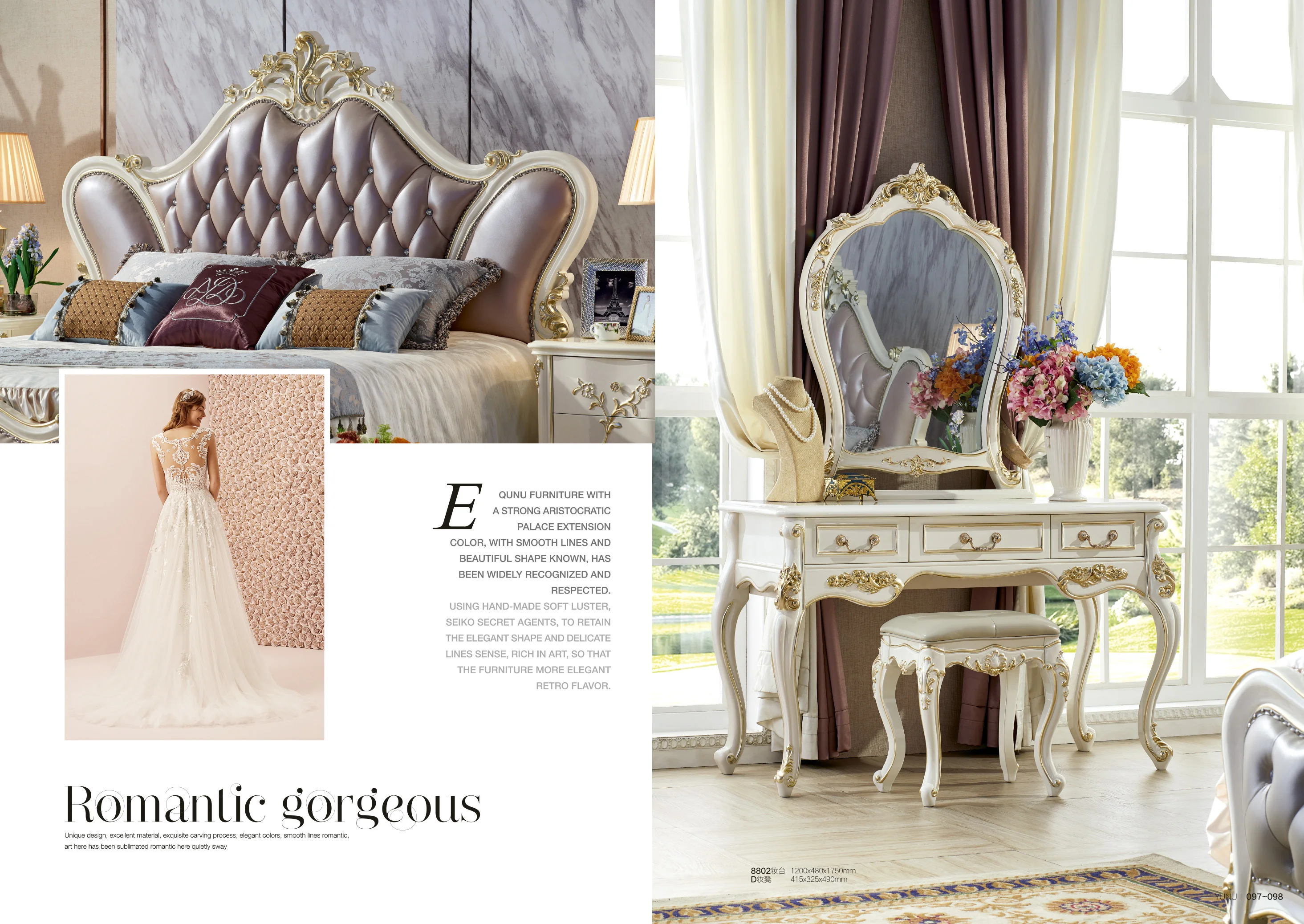 
Bedroom Wood Furniture Vanity Dressing Table White Makeup Dresser With Mirror 