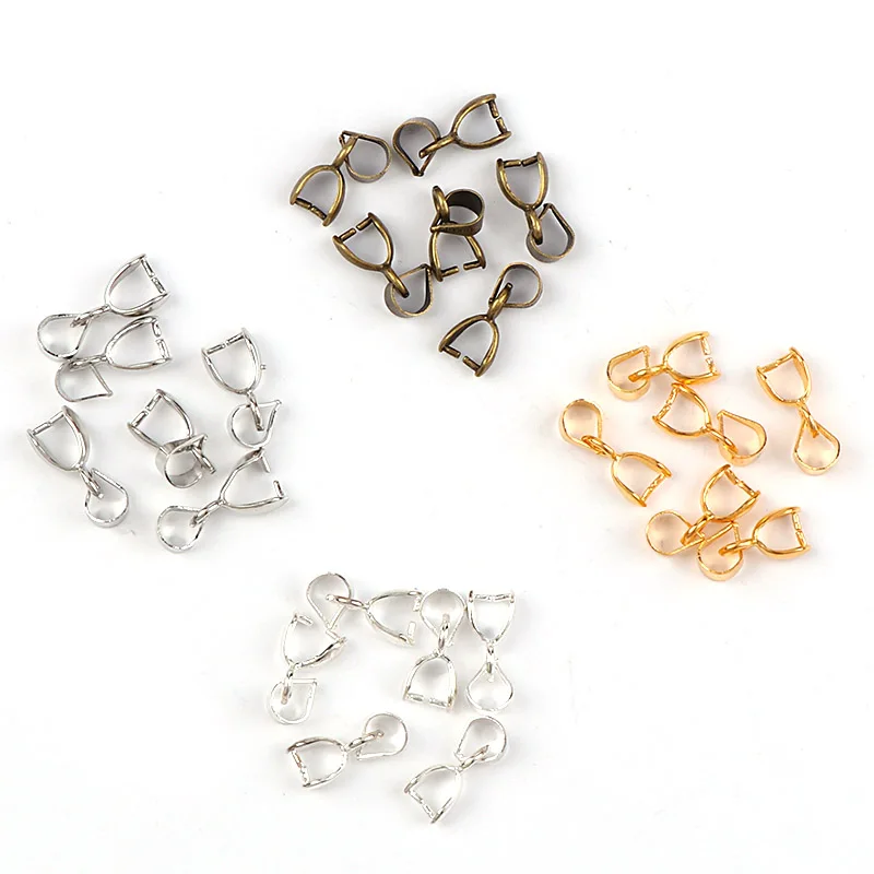 7mm Metal Clasps Pinch Clips Bails Charm Connectors Melon Seeds Pendant DIY Necklace Bracelet Connectors Jewelry Findings