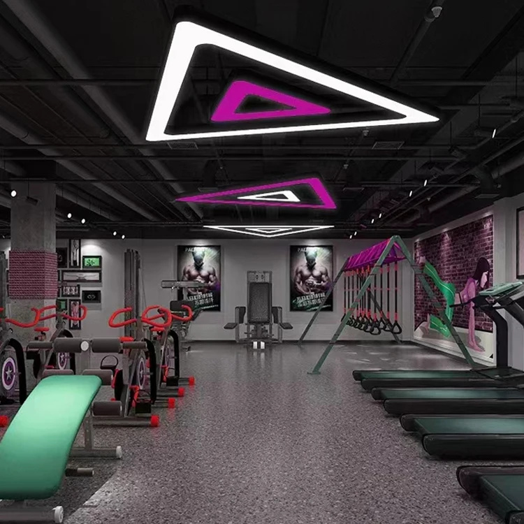 Project Custom Linear Lights Aluminum Rgb Dimmable Led Triangular Hanging lamp luxury kitchen modern led pendant light