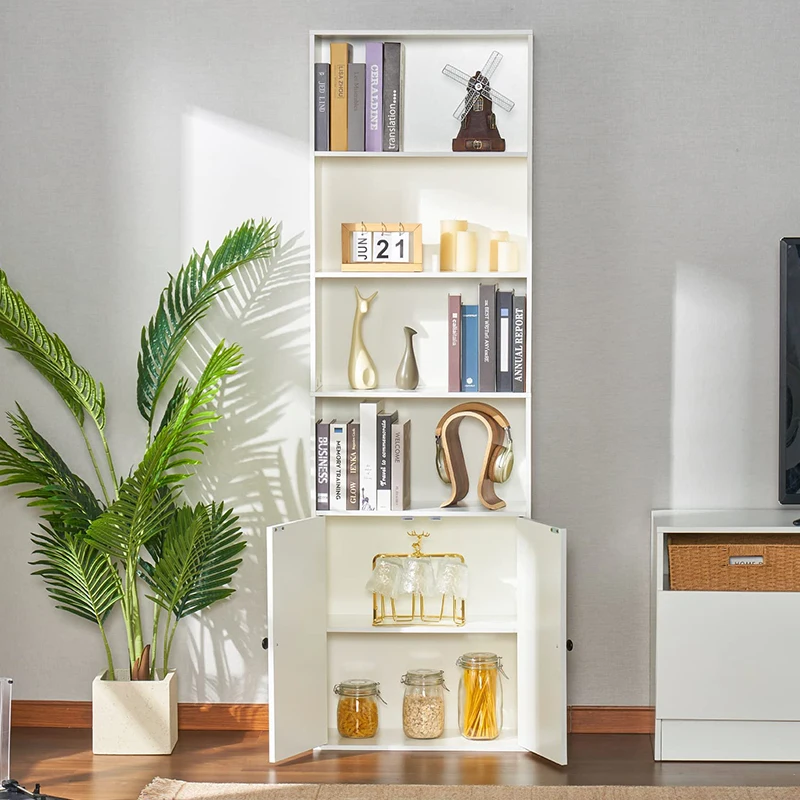 Modern design corner movable bookcases with wheels modular library wooden bookshelf