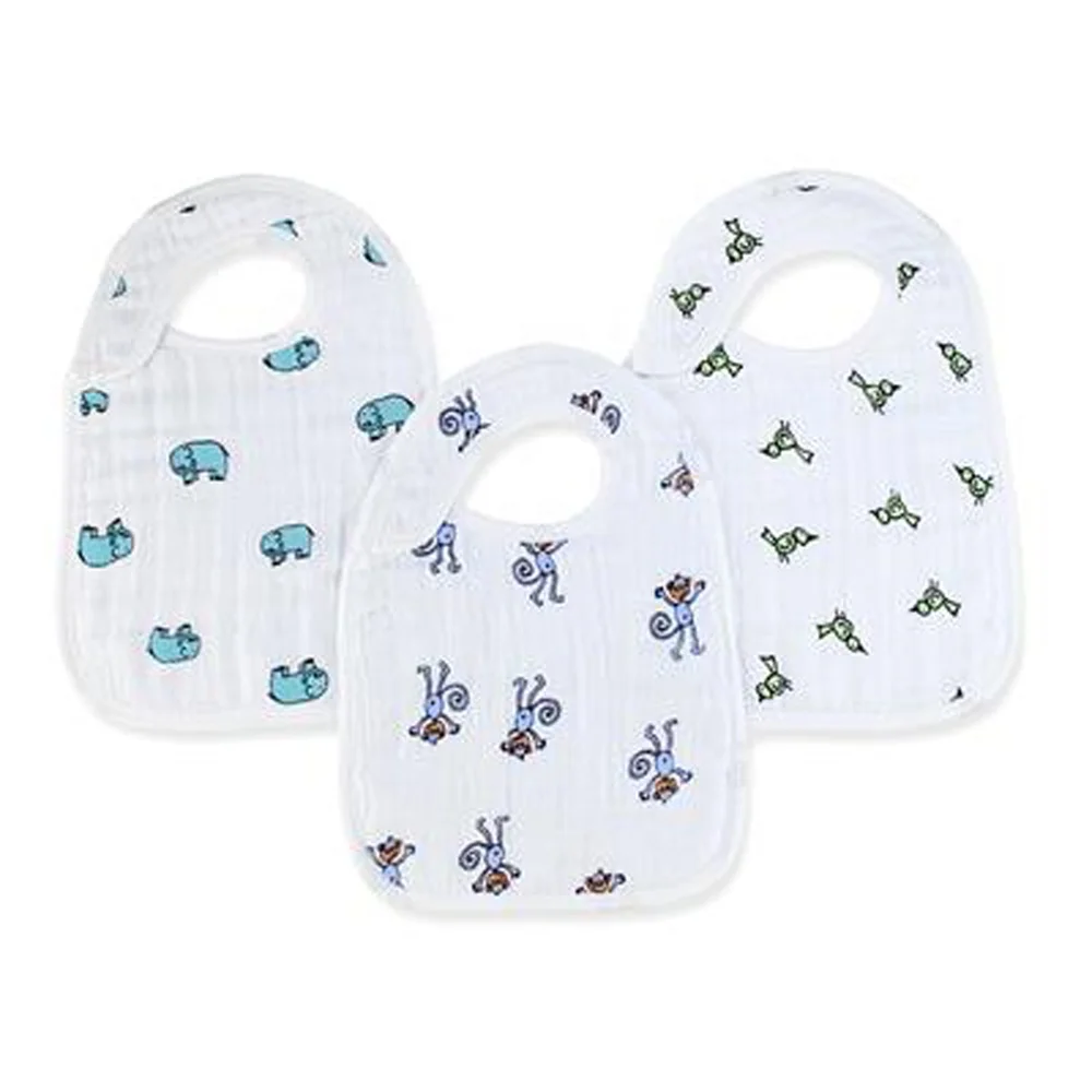 
70% Cotton 30% Polyester Soft Waterproof Baby Bibs with Snaps 